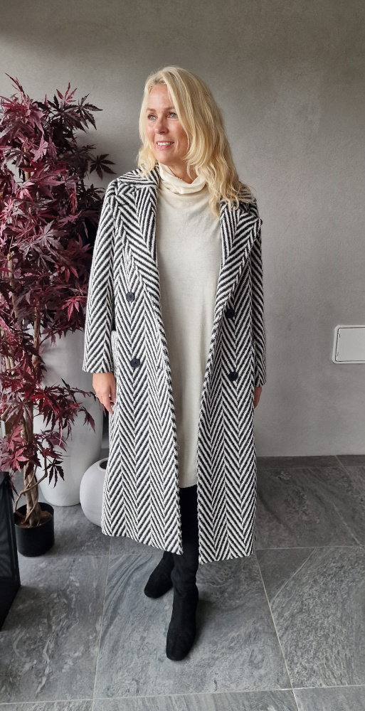 By Basics - høyhalset genserkjole(7019) - raw white ( off-white